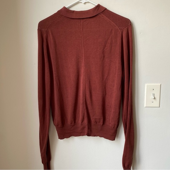 Zara Silk Cardigan Rust Color Size S - Picture 4 of 5